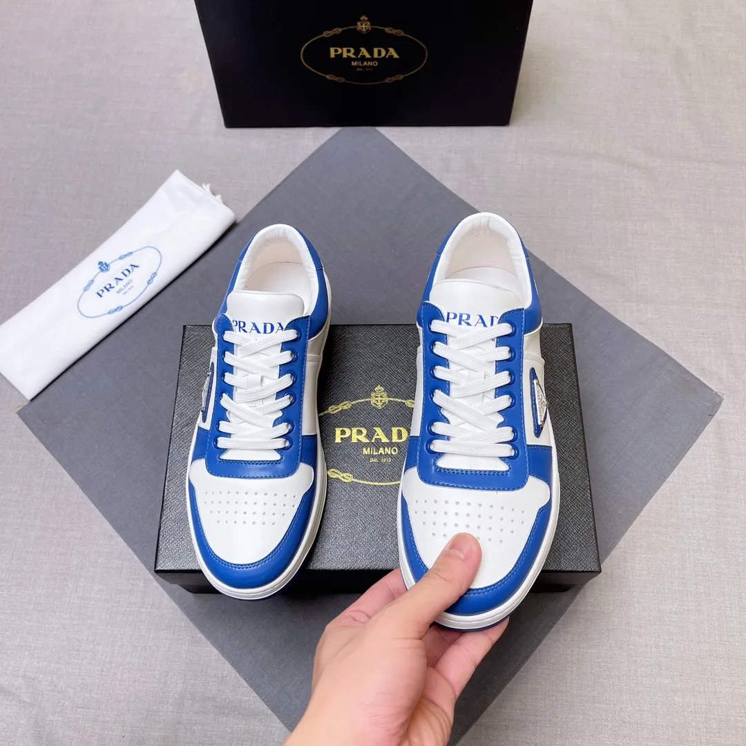 P380 Prada Prada's new men's leather sneakers, the highest version on the market, any comparison is welcome🆚! The original leather has excellent texture and is super high-end! Fetal sheep net lining imported from Italy, removable pad! Luxurious materials and fine workmanship, highly recommended! Code number 38-45 No. 058